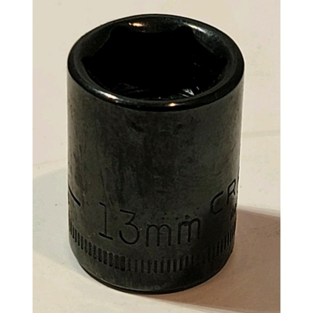 Vintage‎ Black Chrome Craftsman 13mm 6PT 3/8" Drive Shallow Socket S-AD #44568